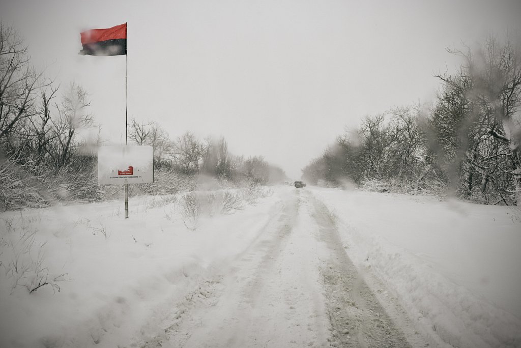 No men's land between DPR and Ukraine. February 2020